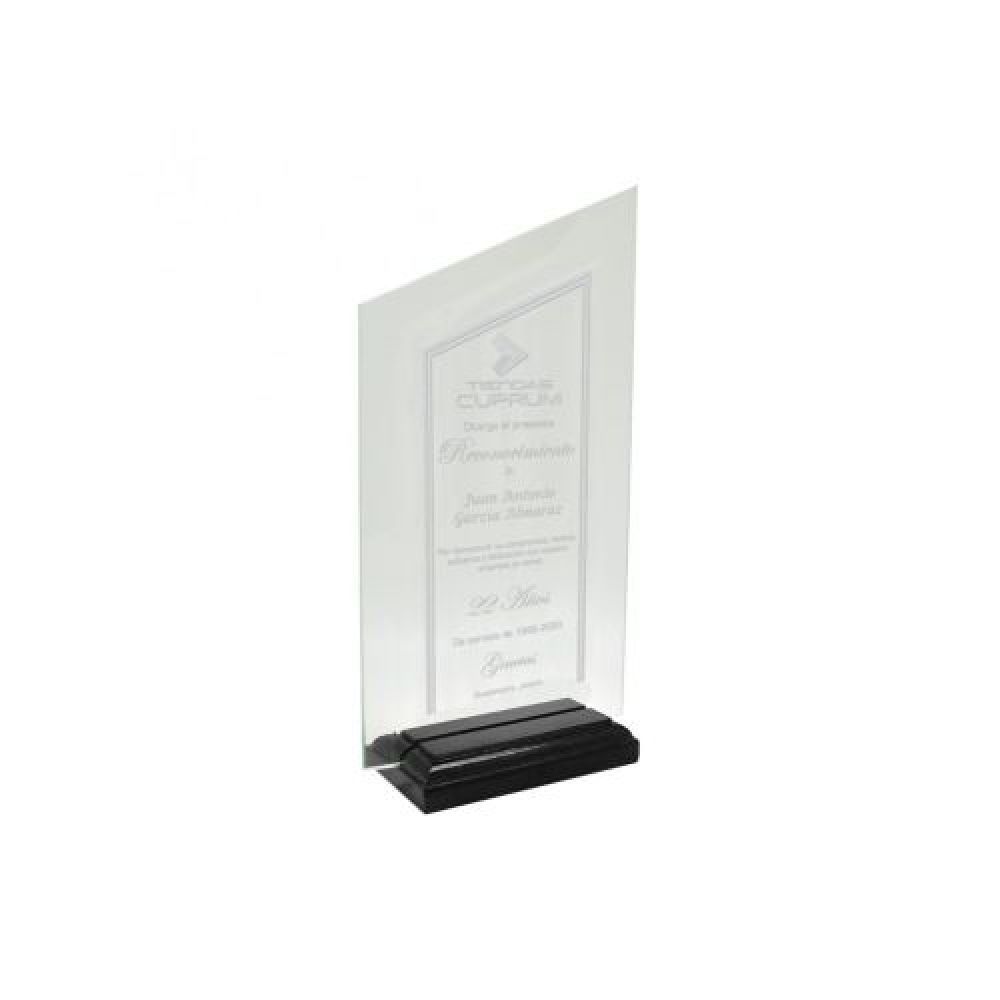 RECONOCIMIENTO MEDIANO DE CRISTAL PICO BISELADO  DE 6 MM imagen
